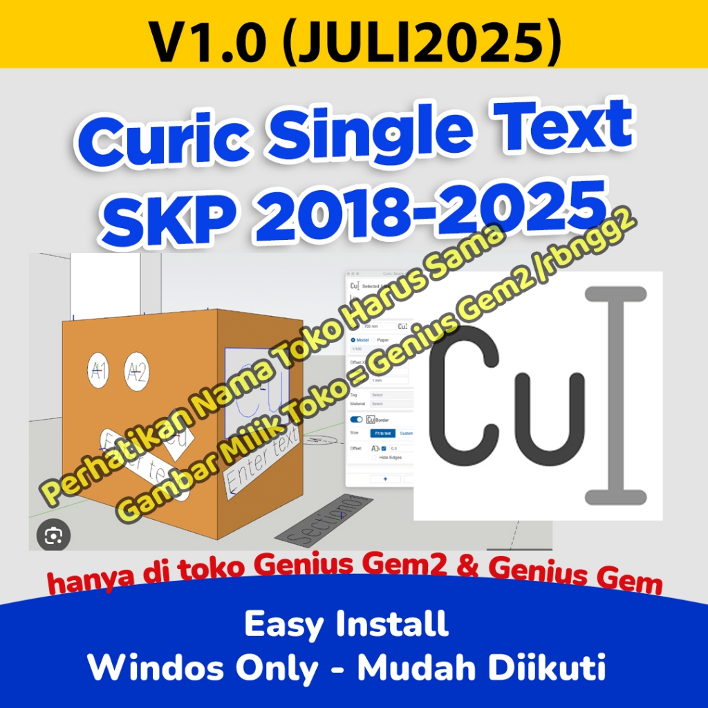 Jual Curic Single Text Sketchup Plugins | Shopee Indonesia