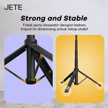 Tripod JETE H15 Tongsis Bluetooth Selfie Stick HP With Remote Garansi Resmi 2 Tahun