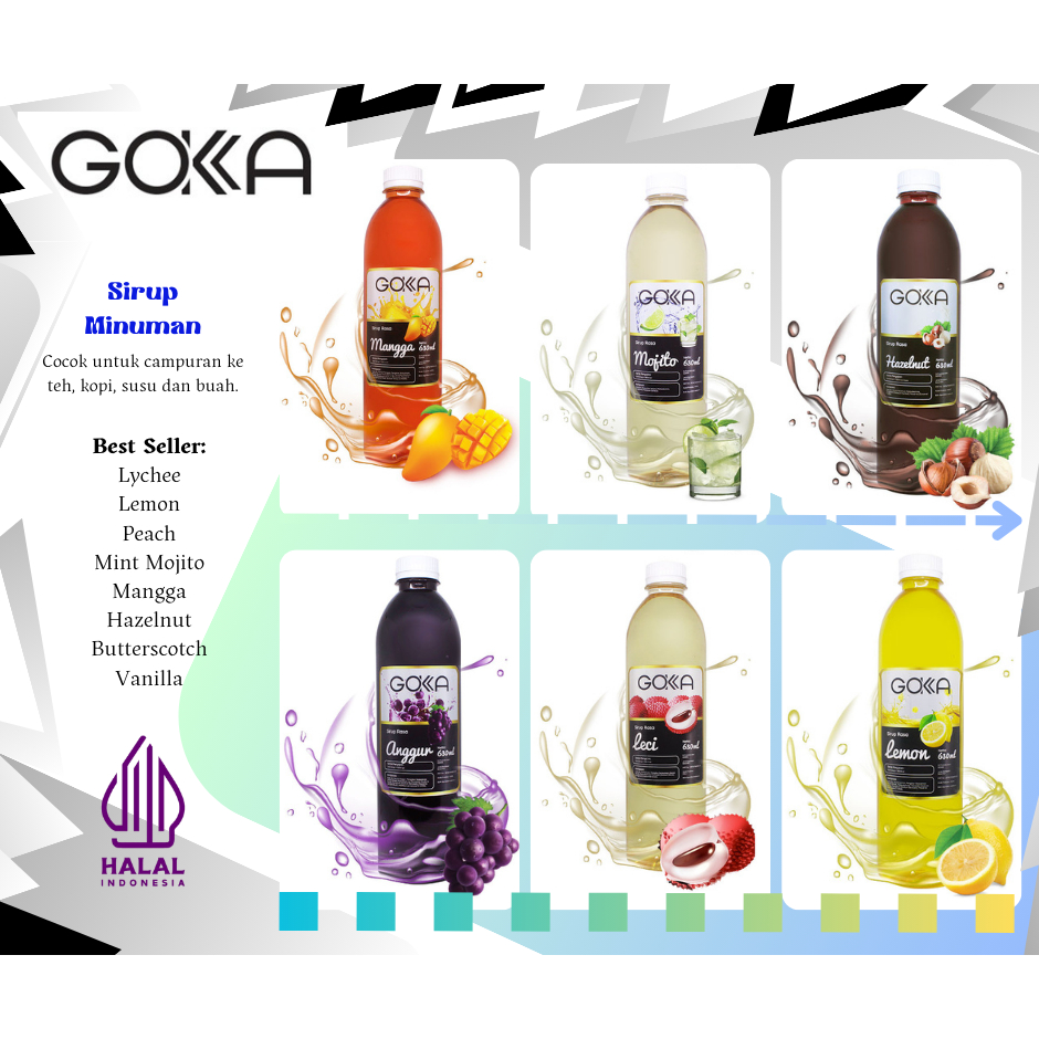 Jual GOKKA Sirup Minuman Aneka Rasa 640ml Variant Rasa Syrup Campuran ...