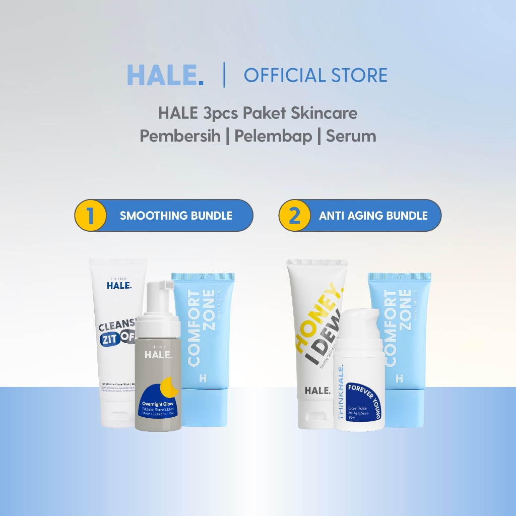Jual THINK HALE Essential Skincare Routine Trio – Paket Cleanser Serum ...