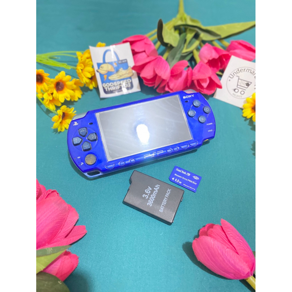 Jual Sony Psp-2004 Blue Metalic series CFW Include Memo 4 GB, Baterai ...