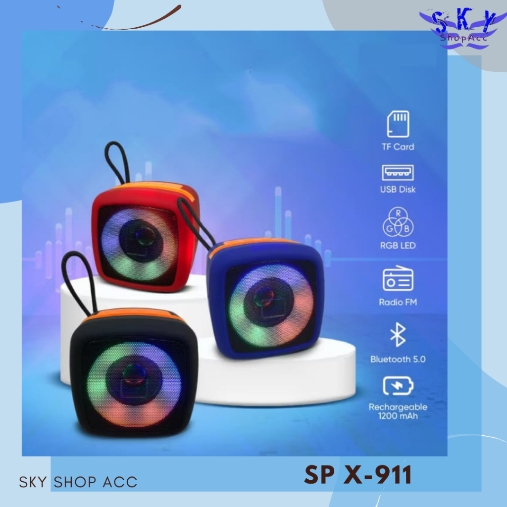 Jual Speaker Bluetooth Wireless X-911 Disco Series Super Bass LED RGB ...