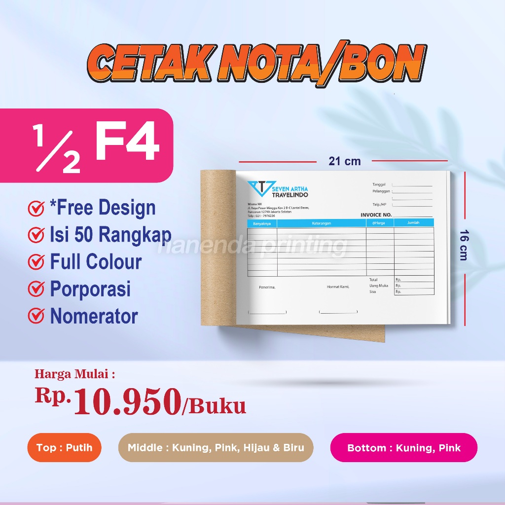 Jual CETAK CUSTOM A5 NOTA / BON / KWITANSI / FAKTUR / SURAT JALAN ...