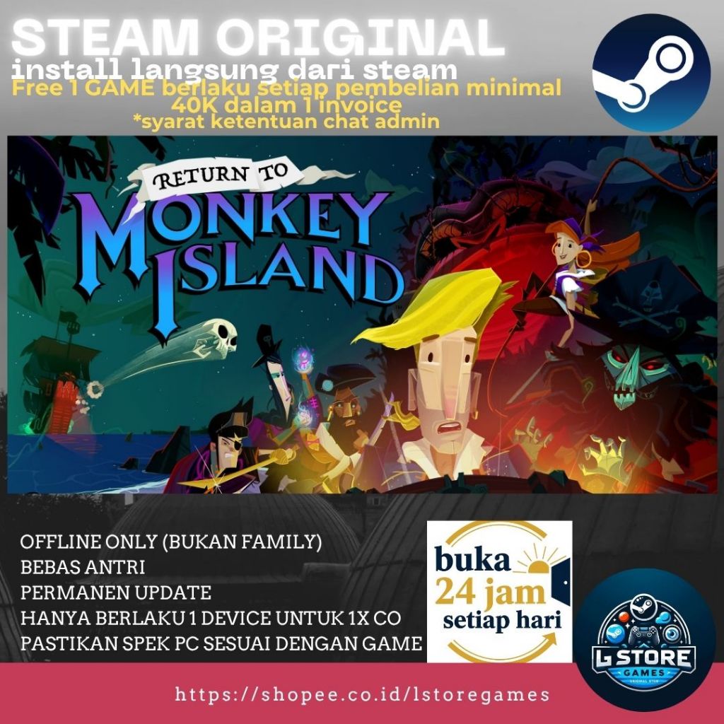 Jual Return to Monkey Island Game PC Original Offline | Shopee Indonesia