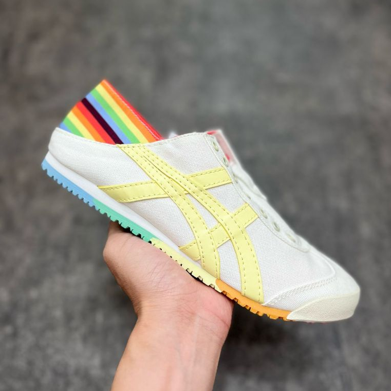 Jual Sepatu ONlTSUKA TIGER Mexico66 Slip On Paraty White Rainbow