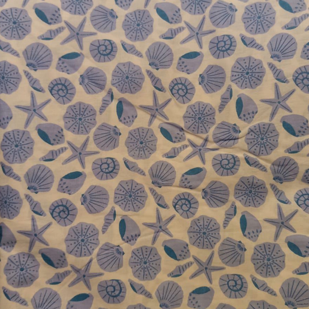 Jual Kain Katun Motif Kerang Bintang Laut Seafood Jinny Shell Starfish ...