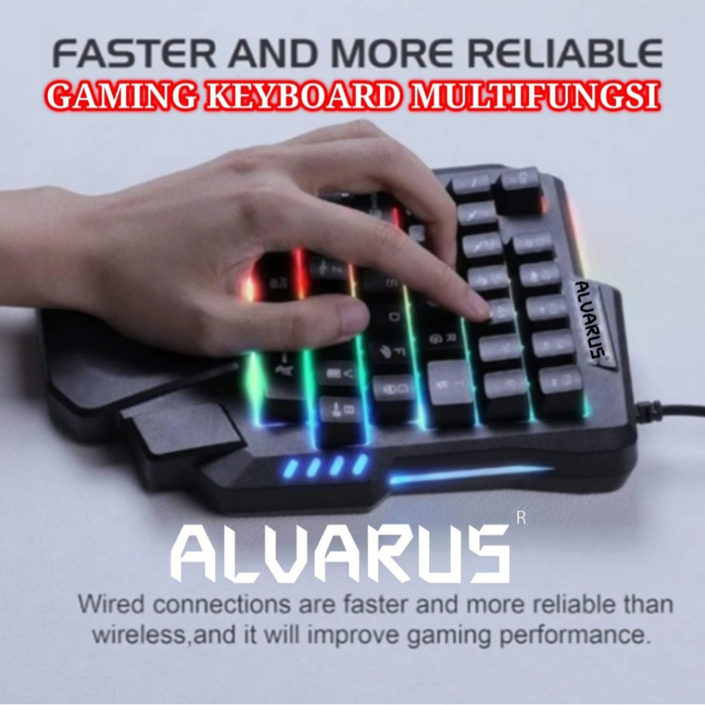 Jual Keyboard one Hand ALVARUS WiRed Gaming Keyad with LED Backlight 39 ...