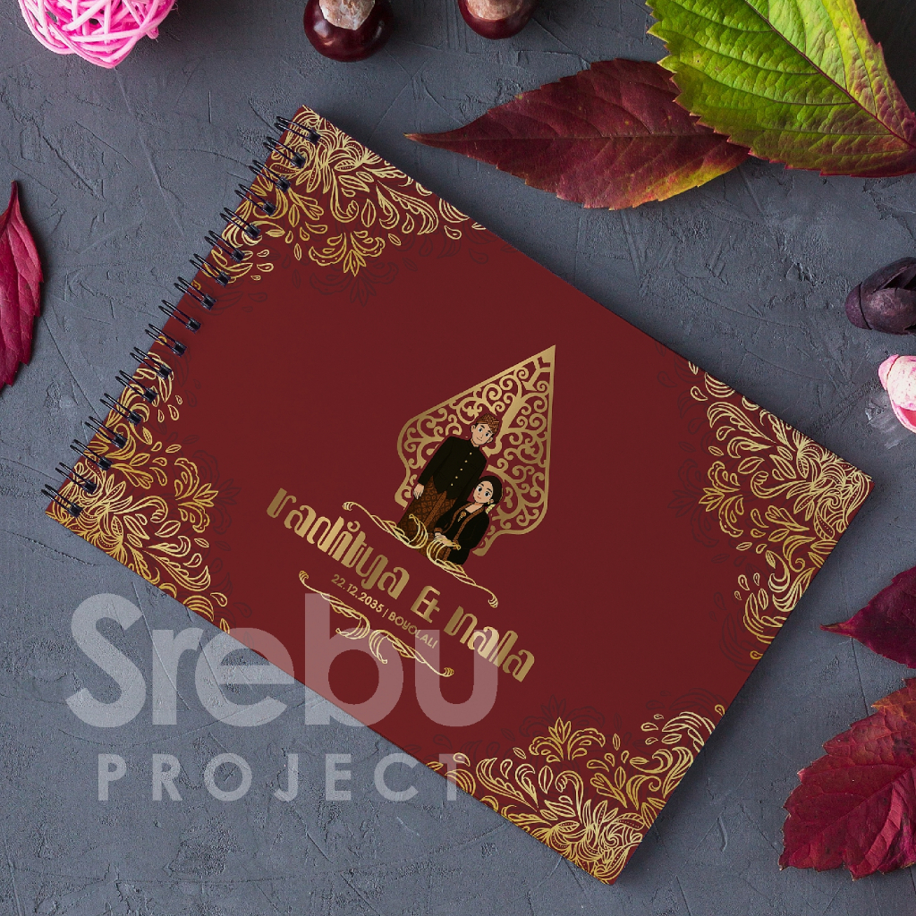 (SR052) Buku Tamu Pernikahan Hardcover dan Softcover murah / Guest Book Isi 320 Tamu