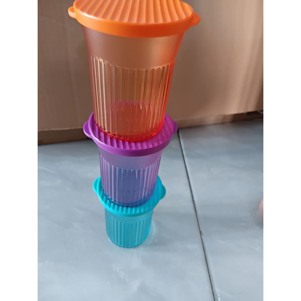 Jual family mate round peach crystal 200ml tupperware | Shopee Indonesia