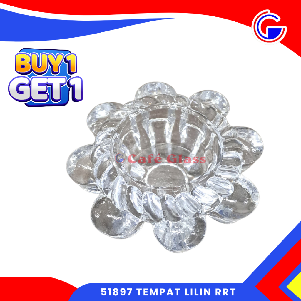 Tempat Lilin Bening Dekorasi - Lilin Aromatherapy Holder Buy 1 Get 1 - Tempat Lilin 51897 Kaca