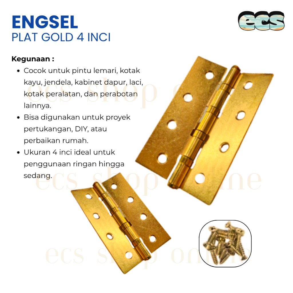 Jual ENGSEL PLAT 4 INCI GOLD ENGSE PINTU ENGSEL JENDELA | Shopee Indonesia