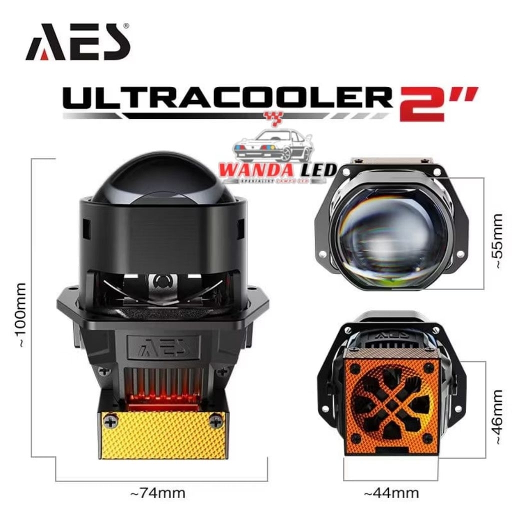 Jual BI-LASER PROJECTOR BI-LED AES TURBO SE ULTRA COOLER SQUARE 2 INCH ...