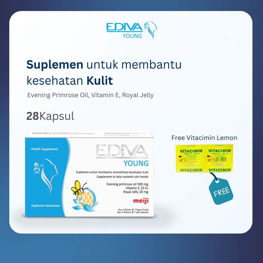 Jual Ediva Young Suplemen Kulit 28 Kapsul (4 blister @ 7 Kapsul lunak ...