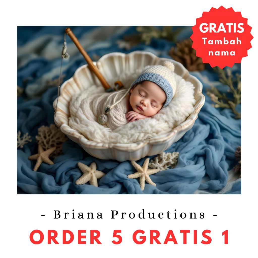 JASA EDIT FOTO BAYI NEWBORN ALA STUDIO BABY PEREMPUAN LAKI CEPAT KILAT EXPRESS CEWE COWO ADAT ISLAMI PROFESI ULANG TAHUN DOKTER HIJAB ISLAMI MUSLIM - BRIANA PRODUCTIONS