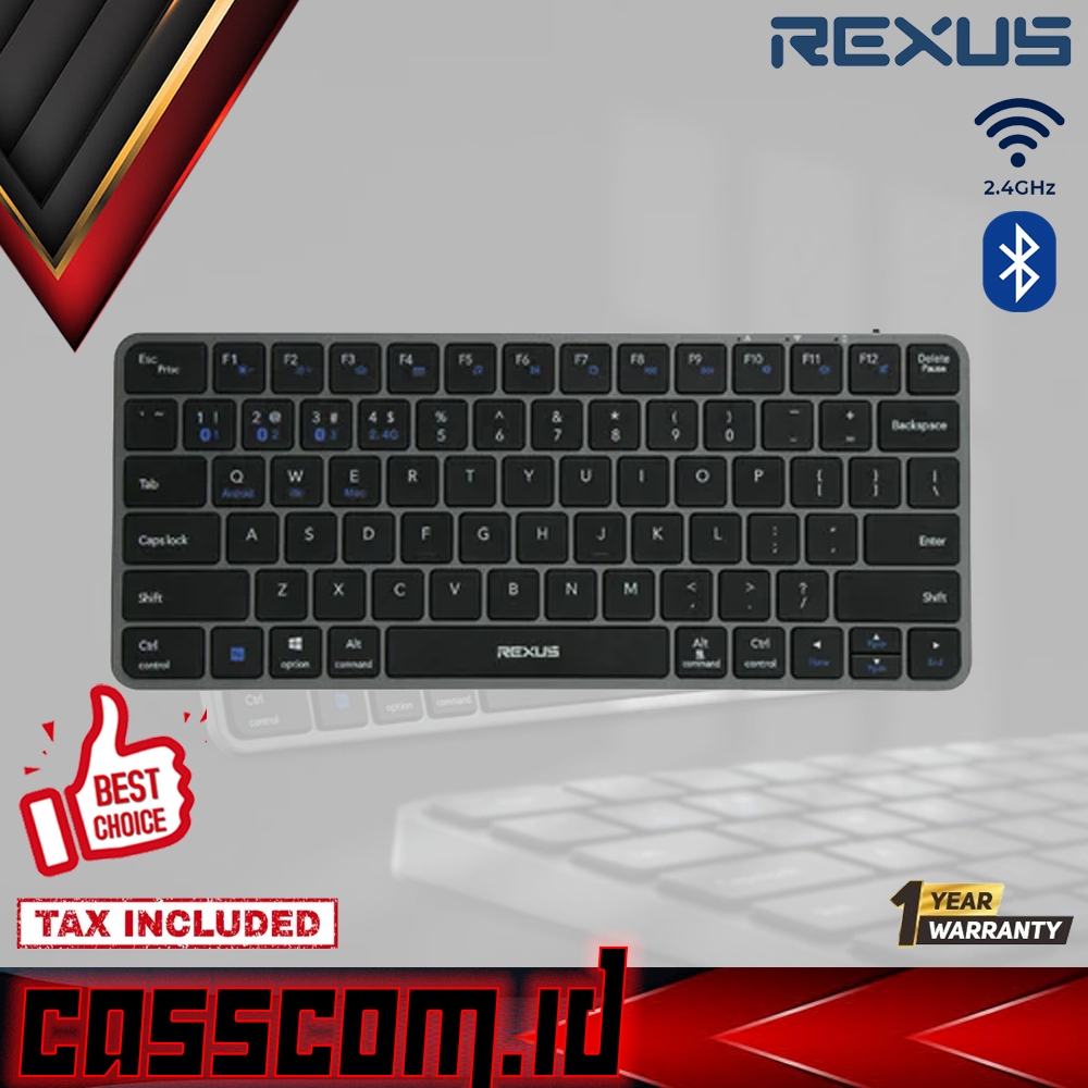 Jual Keyboard Rexus KL150 Black Wireless Bluetooth Mini Office | Dual ...