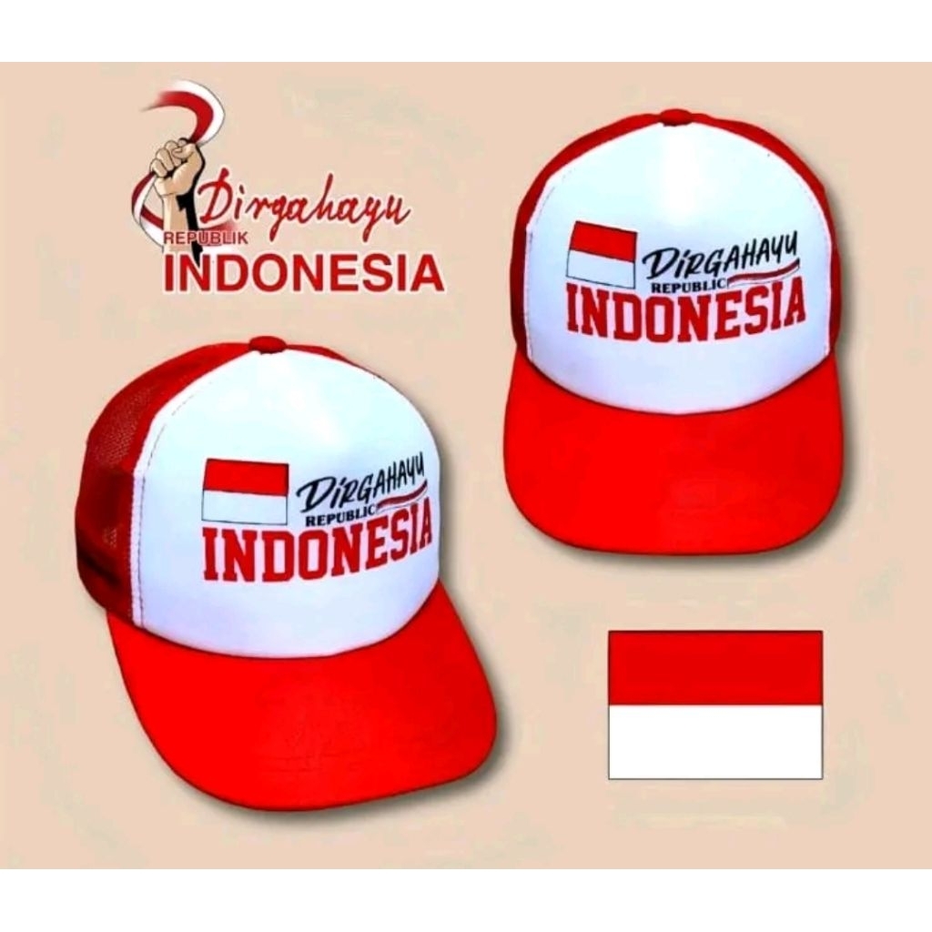 Jual TOPI TRUCKER DIRGAHAYU REPUBLIK INDONESIA UKURAN DEWASA DAN UKURAN ...
