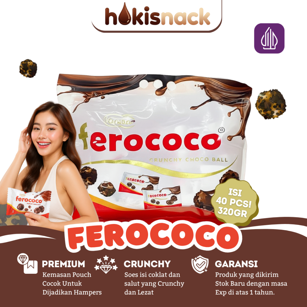 Jual Ferococo Crunchy Choco Ball Cokelat 40pcs 20-RBan Halal | Shopee ...
