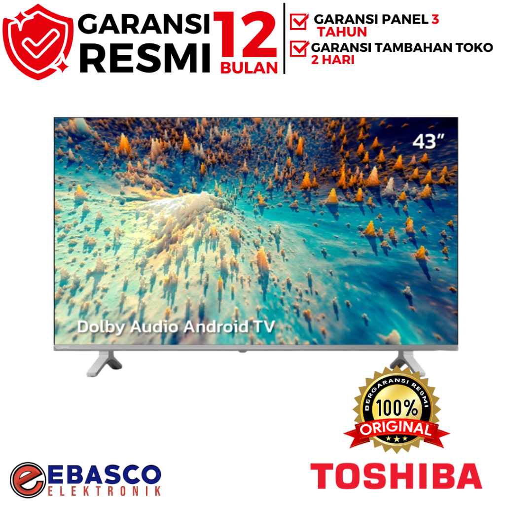 Jual TOSHIBA ANDROID TV 43V35 KP 43 INCH Resolusi FULL HD - Regza ...