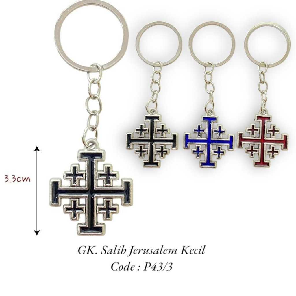 Gantungan Kunci Salib Jerusalem Kecil