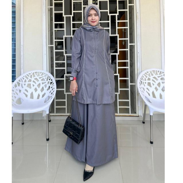Jual Stelan Rok PDH Abu Tua Sletan Rok Baju Kerja/Dinas ASN | Shopee ...