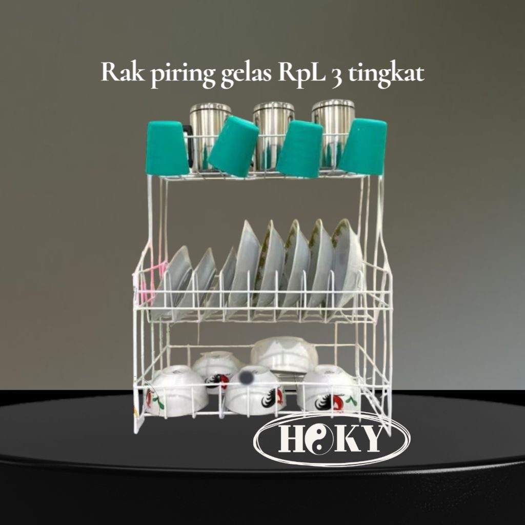 Jual RAK PIRING KAWAT RPL 3 TINGKAT/RAK DAPUR/RAK PIRING GELAS | Shopee ...