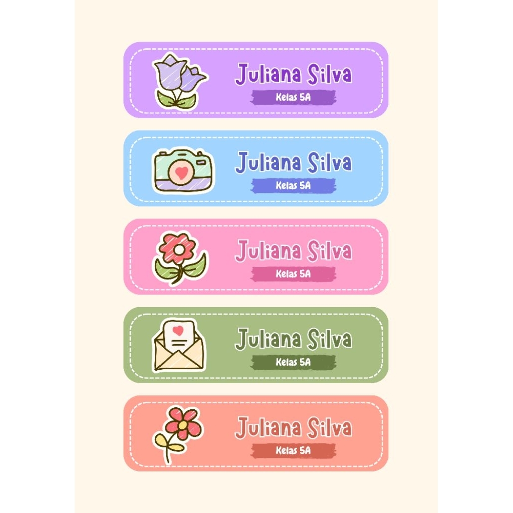 Jual stiker tag nama 1 lembar isi 65pcs | Shopee Indonesia