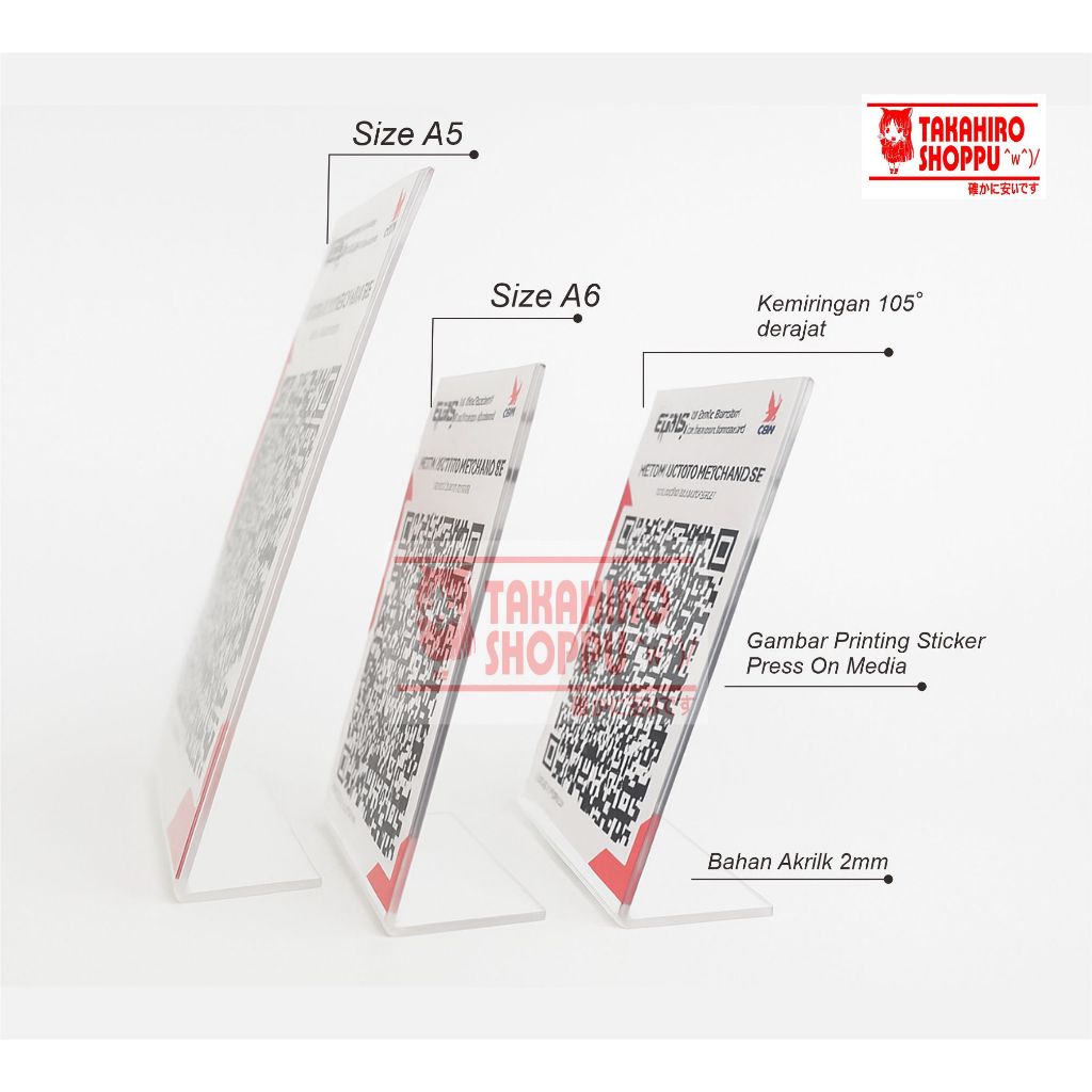 Jual Standing Barcode Qris Akrilik Custom Bentuk L / Display Qris ...