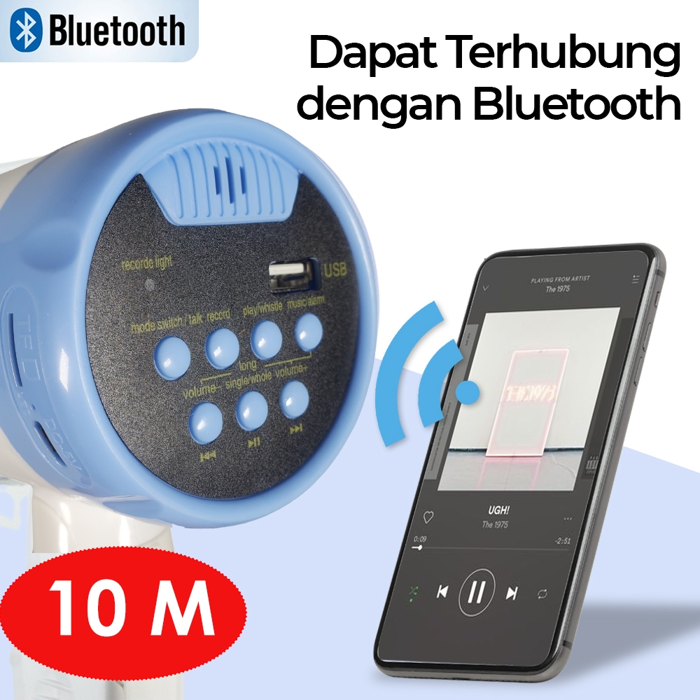 Jual Toa Megaphone Bluetooth 25W 619FB - Wireless Bluetooth 25W ...