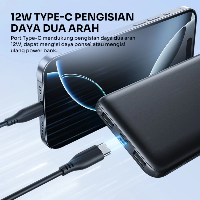 ROBOT PowerBank RT180S (Upgrade dari RT12) 10000 mAh Dual Input Output Slim Original