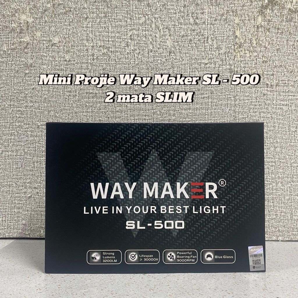 Jual Mini projector Way Maker SL - 500 - mata slim - 2 mata - putih ...