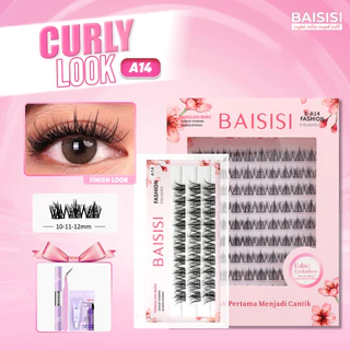 BAISISI Bulu Mata Palsu A14 Bulumata Natural Curly Segmentasi Reusable Individual Lashes