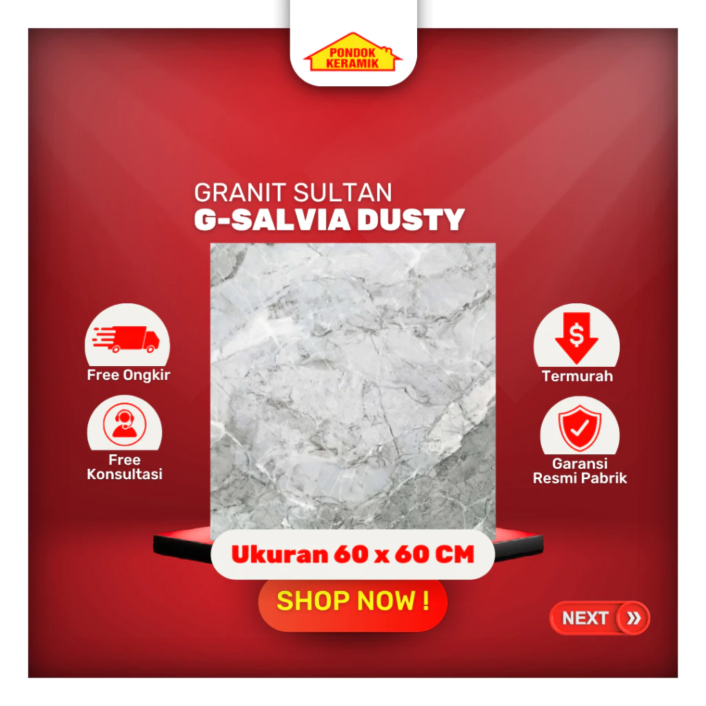 Granit Lantai Sultan 60x60 Salvia Dusty Marmer Glossy