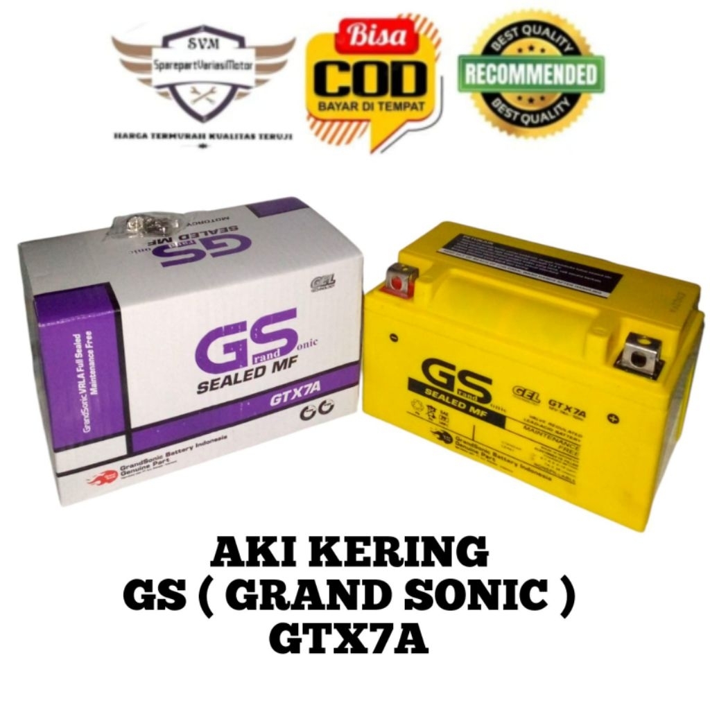 AKI KERING NINJA 250 GS GRAND SONIC GTX7A 12V 7Ah/10Hr SEALED MF