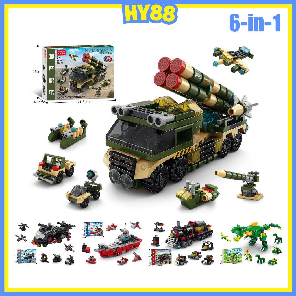 Jual HY 6in1 series Brick Building Block Toys Puzzle Mainan Anak Balok ...