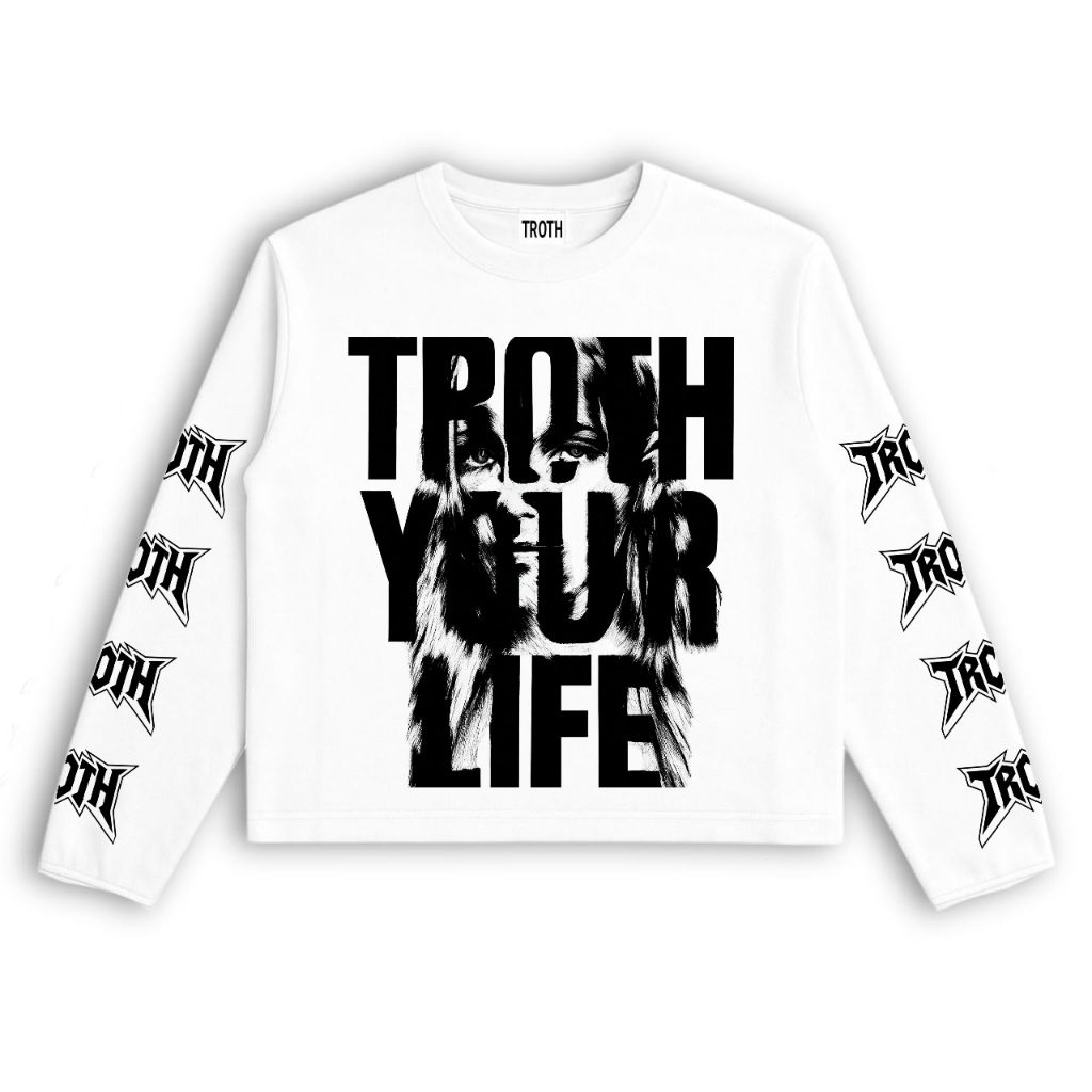 Jual Troth Longsleeve Boxy Your Life White | Shopee Indonesia