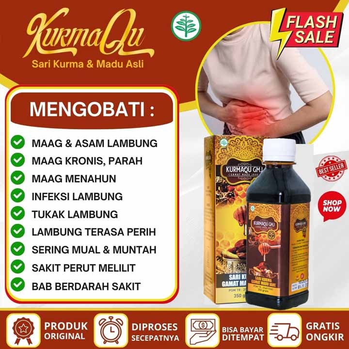 Herbal Solusi Atasi Maag Kronis, Asam Lambung Naik Ke Dada, Gastrits, Gerd, Tukak Lambung, Nyeri Ulu Hati, Mual Susah Makan, Perut Kembung/Begah Dengan Madu kurmaqu