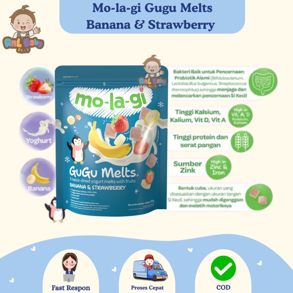 Jual Molagi Gugu Melts Freeze Dried Yogurt Melts With Fruit 20g ...
