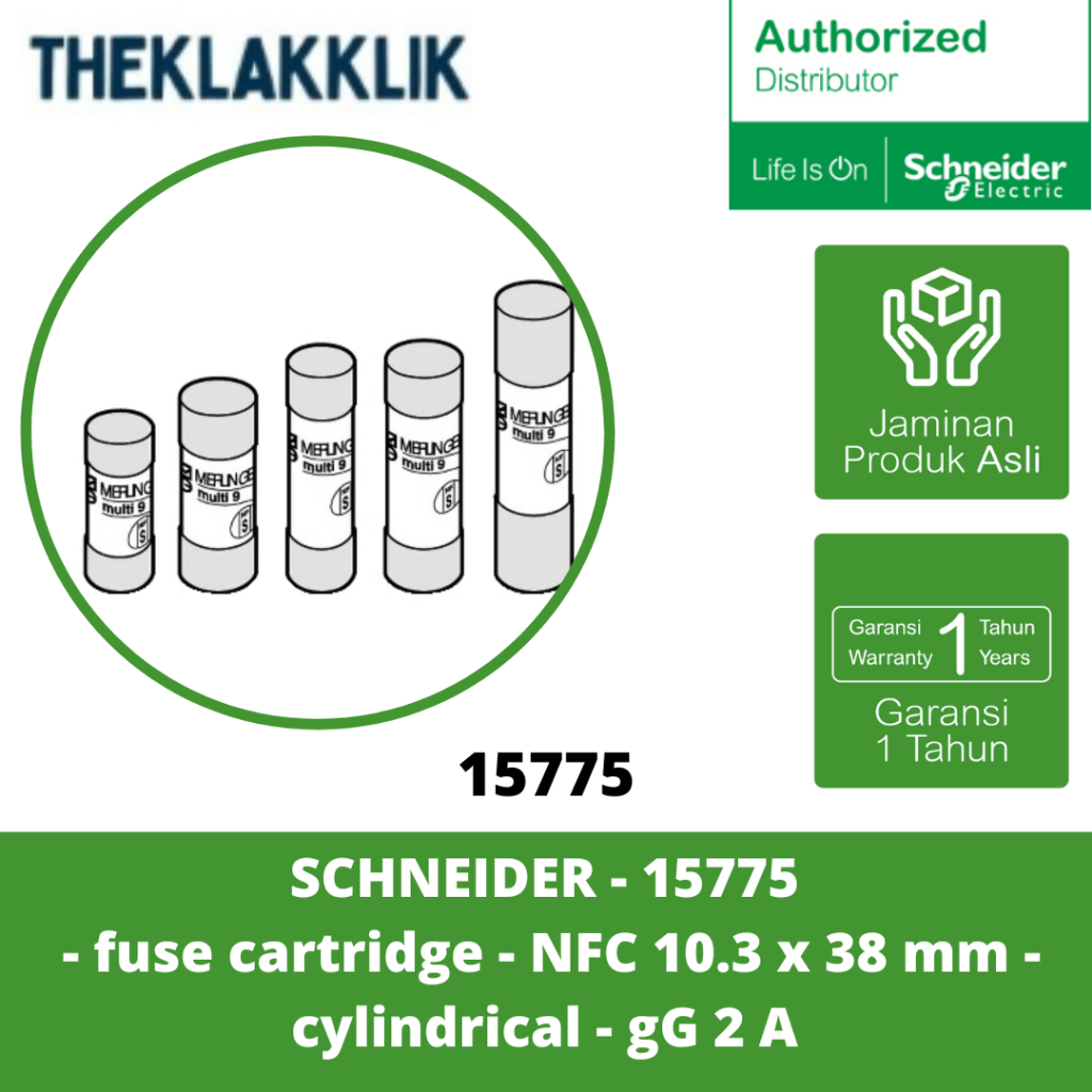 Jual SCHNEIDER - 15775 - fuse cartridge - NFC 10.3 x 38 mm ...