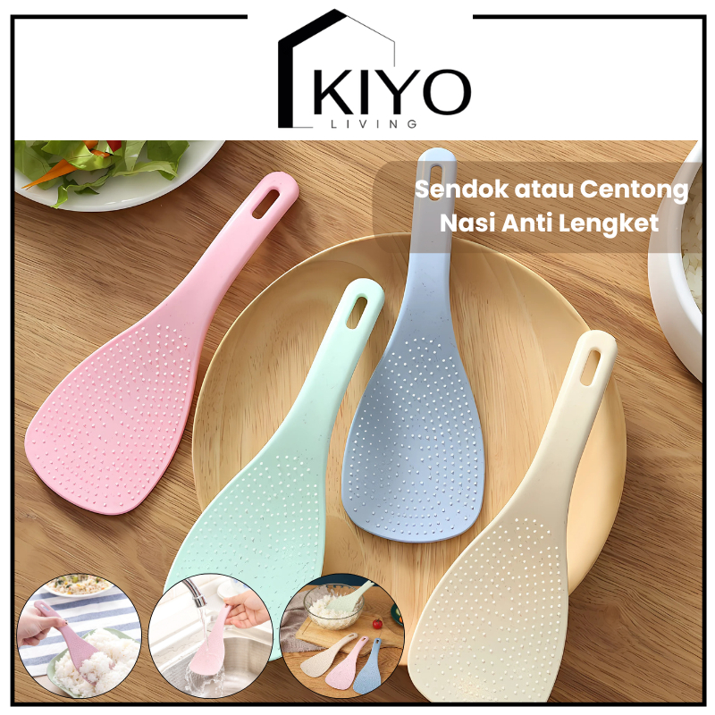 Jual KIYO Sendok Nasi Anti Lengket Bahan Wheat Straw Food Grade Sendok ...
