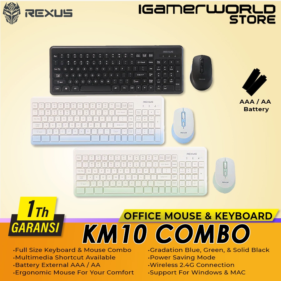 Jual Rexus KM10 Combo Wireless Keyboard Mouse | Shopee Indonesia