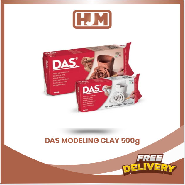 Jual DAS MODELLING CLAY 500 GRAM PUTIH/COKLAT | Shopee Indonesia