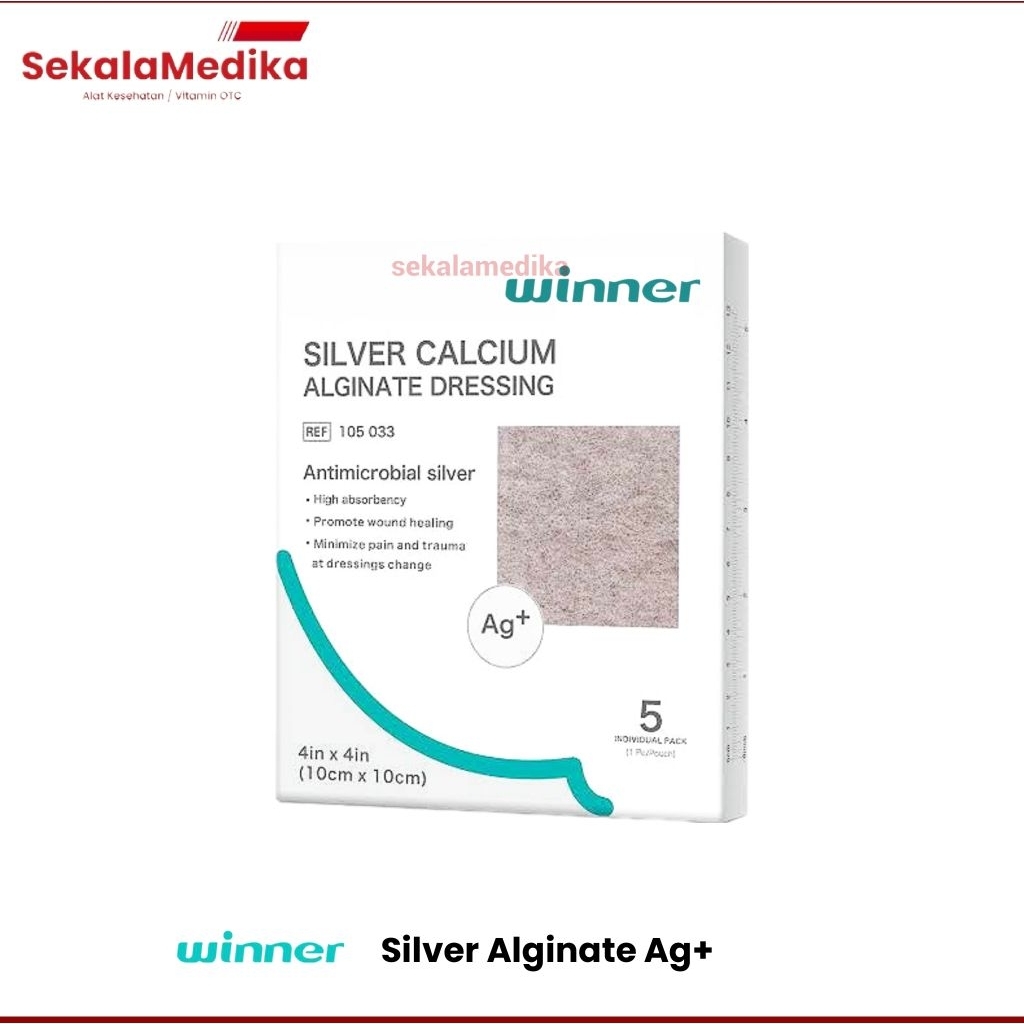 Jual Winner Silver Calcium Alginate Dressing Ag+ Balutan Luka Alginate ...