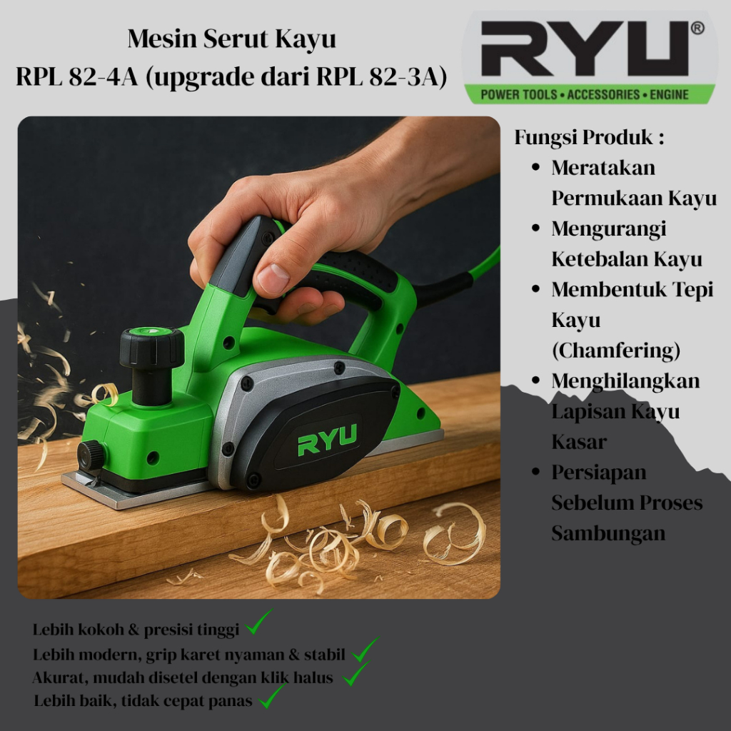 Jual Mesin Serut Kayu RPL 82-4A Mesin Planner RYU Mesin Sugu Alat Serut ...