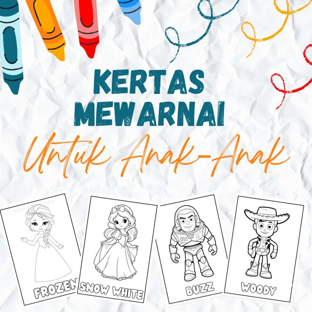 Jual Kertas Mewarnai Untuk Anak-anak Paud/TK/SD - Kertas HVS Ukuran A5