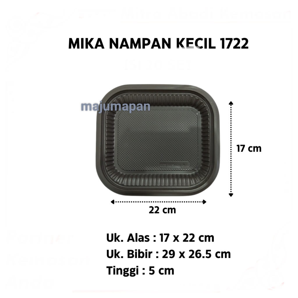 Jual (10pcs) MIKA NAMPAN KECIL 1722 / MIKA NAMPAN PERSEGI 1722 / MIKA ...