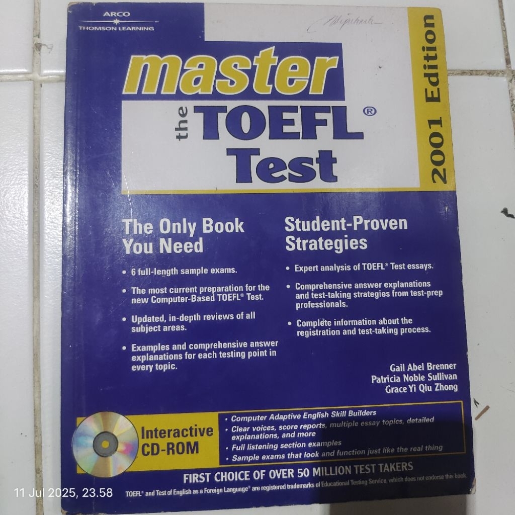 Jual BUKU MASTER THE TOEFL TEST 2001 EDITION (NON CD ORIGINAL) | Shopee ...