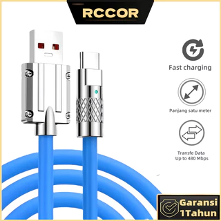RCCOR KABEL DATA 120W SILICONE + INDIKATOR LED & TYPE-C/LIGHTNING/MICRO | PRAKTIS & AWET