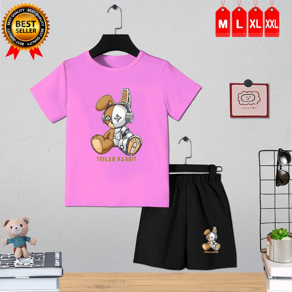 Jual SETELAN BAJU ANAK TEELAB RABBIT cwe/cwo Usia 2-10 tahun cocok utk ...