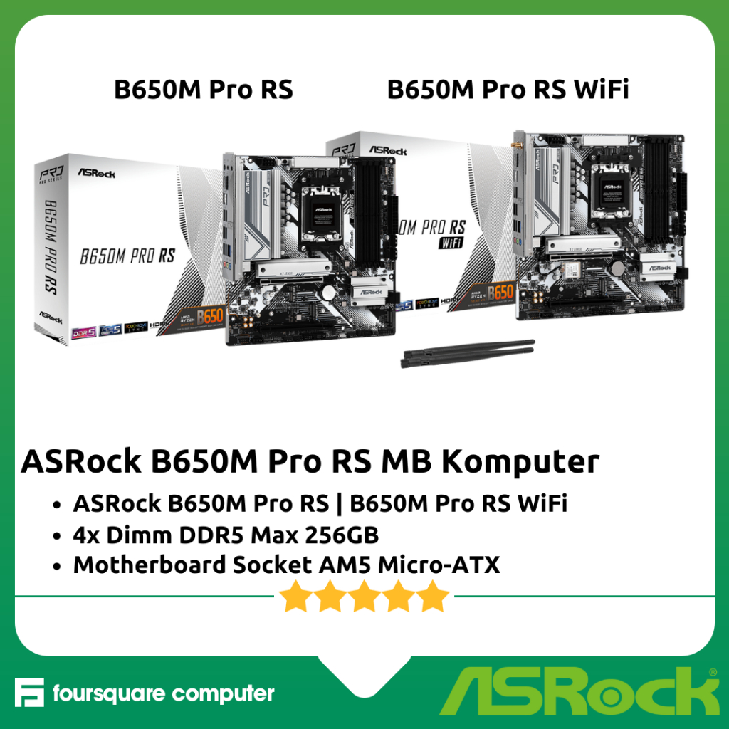 Carte Mère ASRock B650M Pro RS Micro-ATX Socket AM5 AMD B650