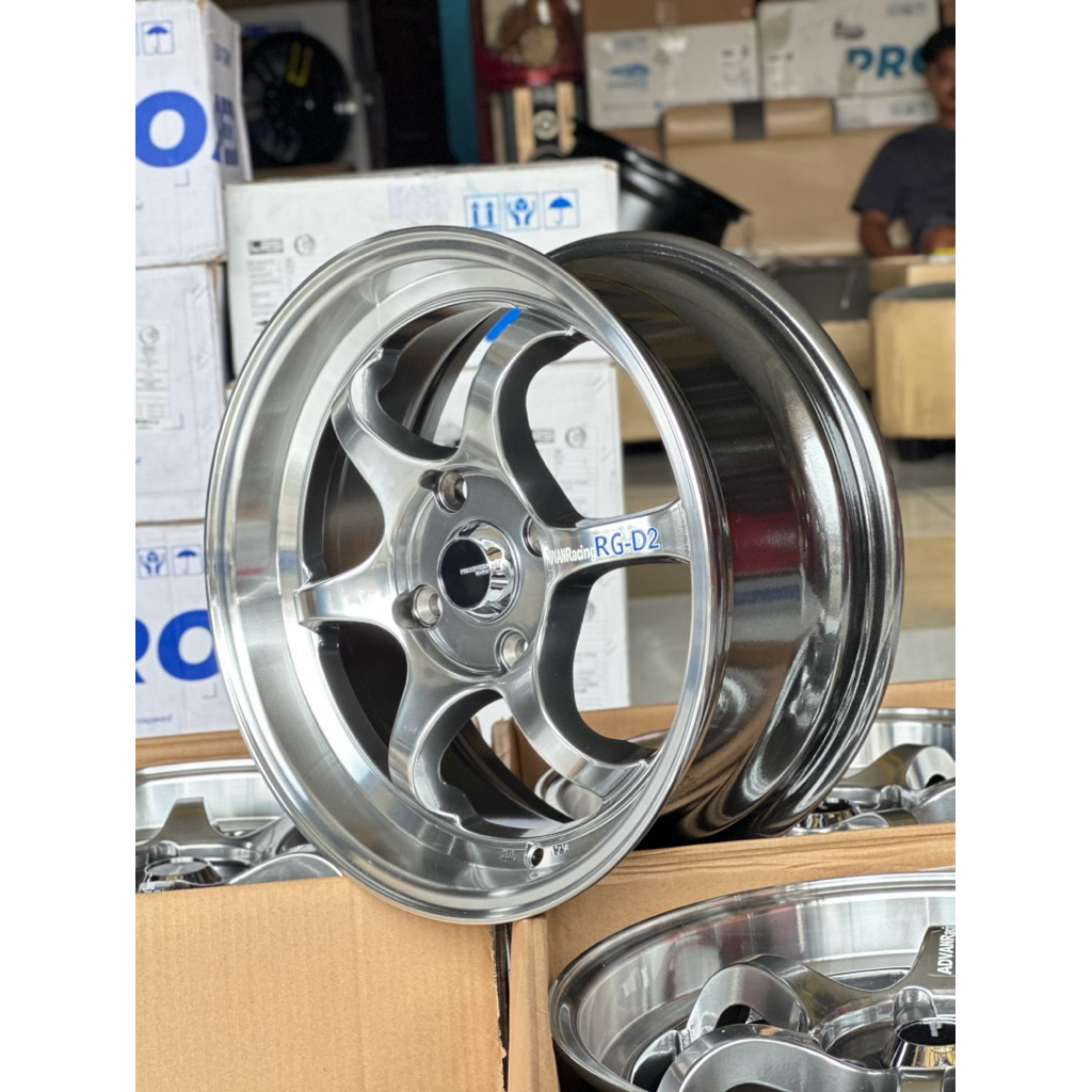 Jual Velg Advan Rgd2 Hyper Black Lip Polis R16 Pcd 4x114 Kondisi Baru ...